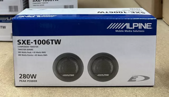 ALPINE Car / Van Tweeters Speaker SXE-1006TW 1" 3cm 280 Watts Dome Set Pair