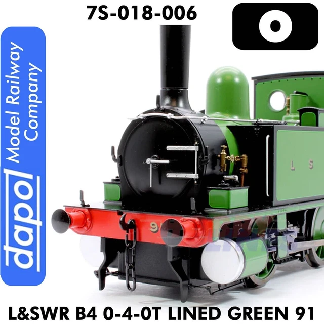B4 Tank Engine L&SWR B4 0-4-0T LINED GREEN 91 Tank Engine Locomotive O 1:43 Dapol 7S ...