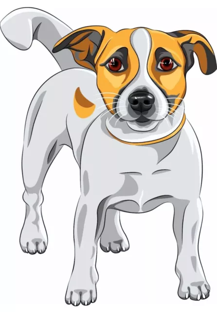 A4 Size Jack Russell Terrier Breed Dog Vinyl Decal Sticker - Decor - L00313