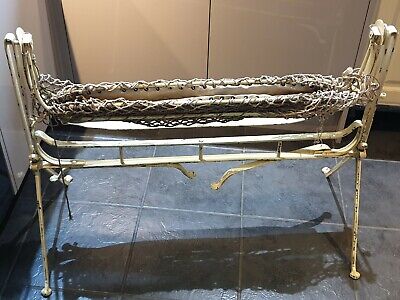 Victorian vintage moses cot crib cast wrought  iron g.h.needham 1890 1900 6