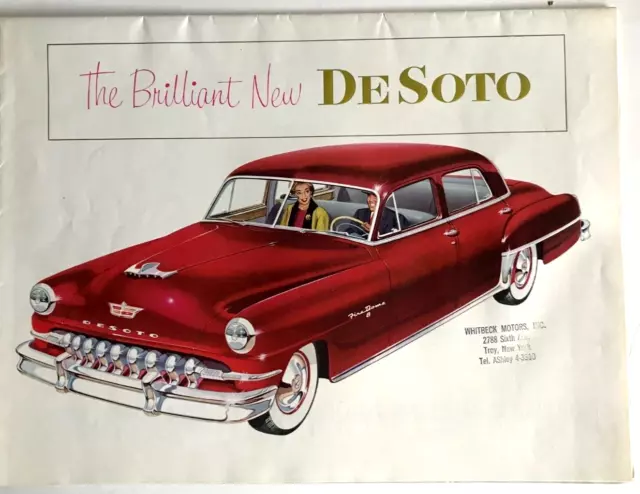 Desoto For 1952: The Brillint New Fire Dome: Car Auto Brochure With Foldout