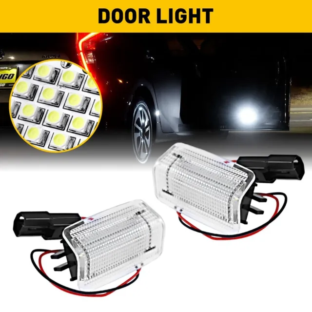 2Pcs White/Red Light LED Door Courtesy Lamp For Toyota Sienna Camry Lexus IS250