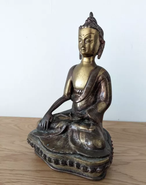 Buddha Shakyamuni Statue Bronze Messing Tibet 29 cm  2,4 Kg 3