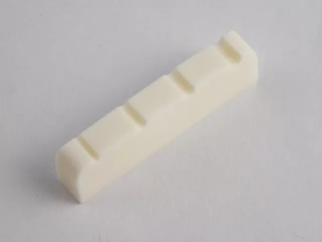 38mm BONE NUT Flat Base + pre-cut string slots for 2 a side 4 STRING BASS guitar