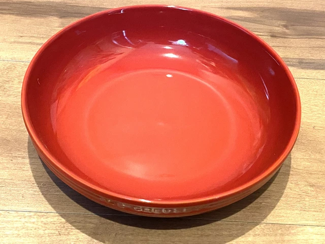 PLAT Le Creuset EN FONTE OVALE ø 32 CM ORANGE TBE RARE N°32