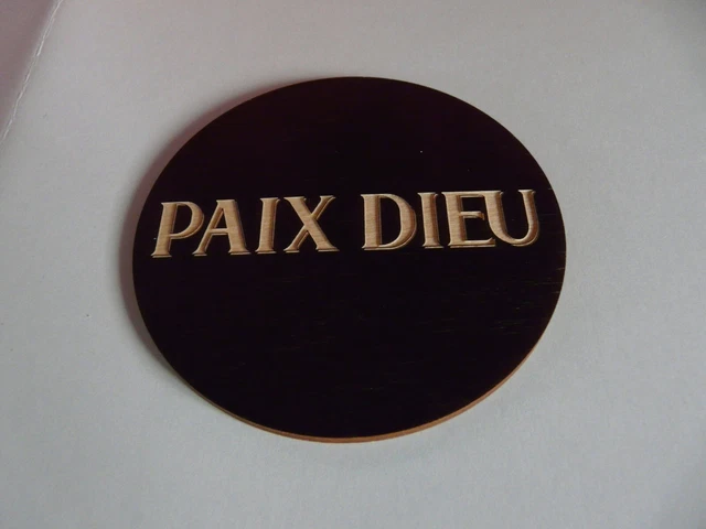 Sous bock bois bière paix dieu collector brasserie caulier