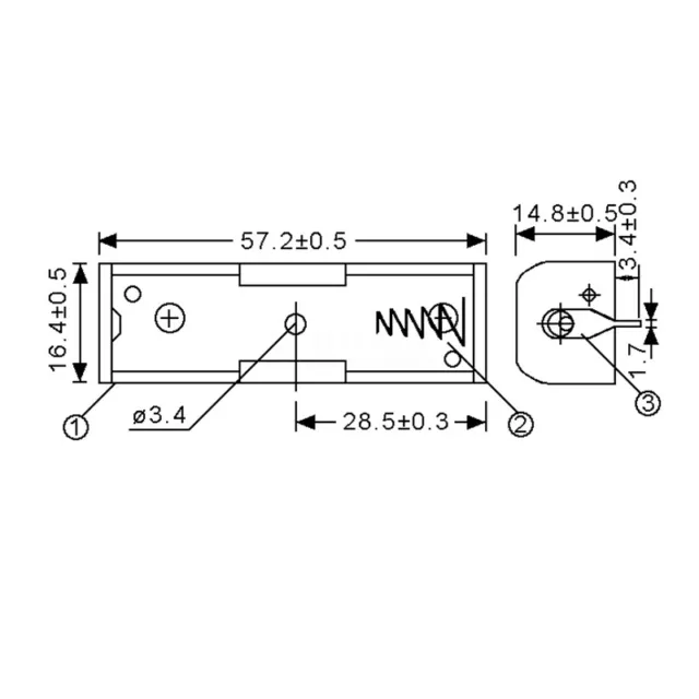 Batteriehalter für 1x Mignon-Zelle AA mit Print-Anschluß f. Leiterplattenmontage