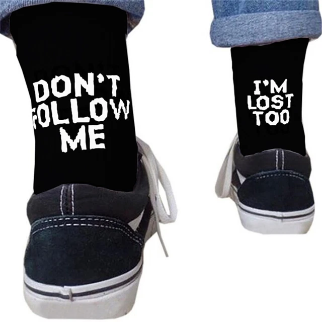 Men's Funny Dont Follow Me Humor Socks