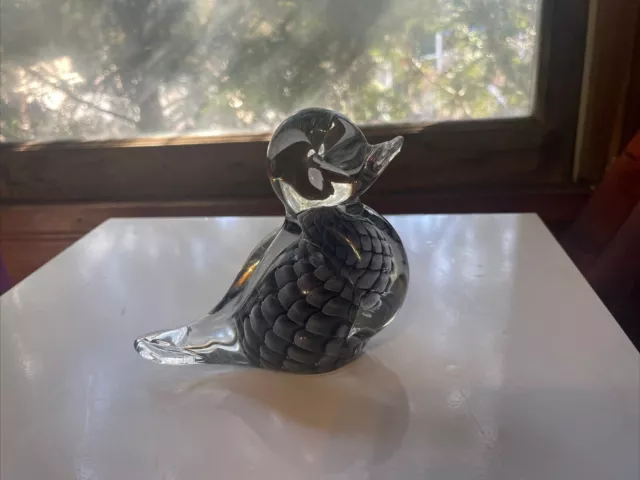 Vintage V Nason Fumato Murano or Swedish Art Glass Duck Bird - Exceptional Piece