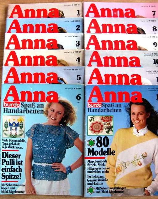 12 BURDA - ANNA Spass an Handarbeiten Hefte aus 1981