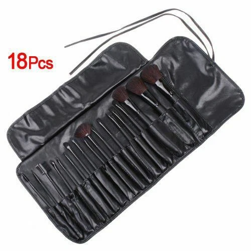 Set 18 Pennelli Per Trucco Cosmetica MAKE UP Ombretto Fard Con Custodia Borsa