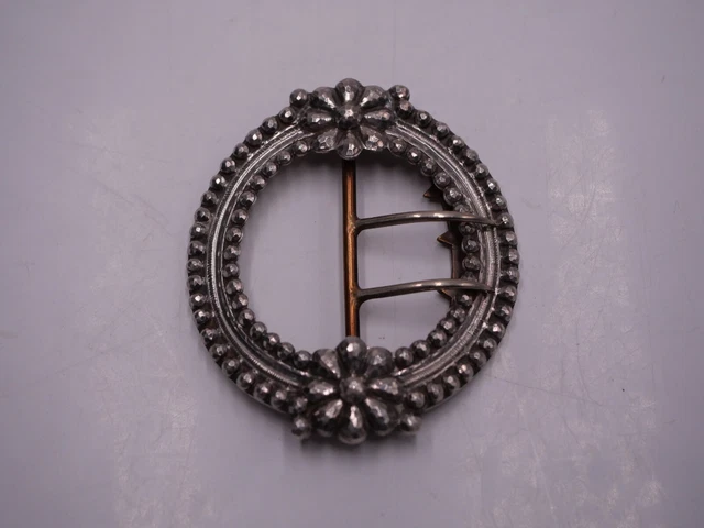 Boucle De Ceinture Ancienne En Argent Massif Lorenzi Milan - Occasion, Bon état