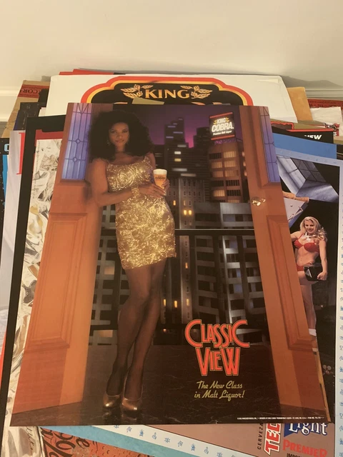Vintage Poster 20”x28” King Cobra 1992 Classic View New Class In Malt Liquor