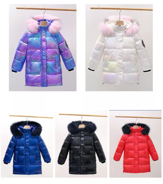 Cappotto parka invernale imbottito ragazza ragazzo pelliccia sintetica giacca con cappuccio età 8-15 scuola 2