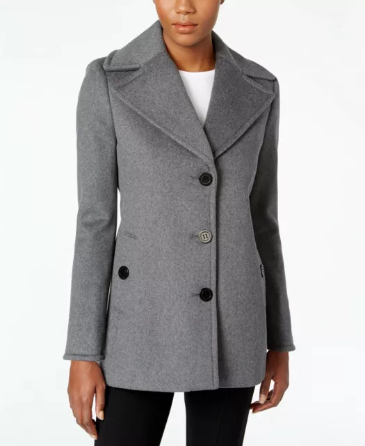 CALVIN KLEIN LADIES Peacoat Wool Cashmere Blend Single Breasted Grey XL UK  18 £ - PicClick UK