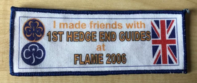 Girl Guides GirlGuiding UK "I made friends ... Flame 2006" cloth badge