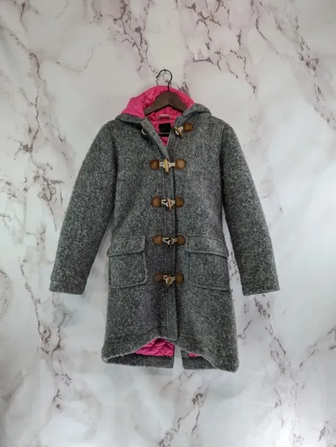 Mini Boden Coat Girls 11 12 Youth Hooded Wool Duffle Toggle Zipper Long Parka