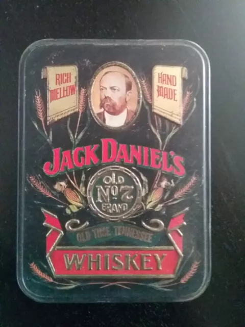 Vintage Empty Jack Daniels Old Time Whiskey Tin Hinged Embossed Box No Bottles