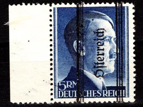 Österreich 1945: 5 RM Grazer Ausgabe (ANK 696 II) o. G. (ANK **: 400 €) Bug