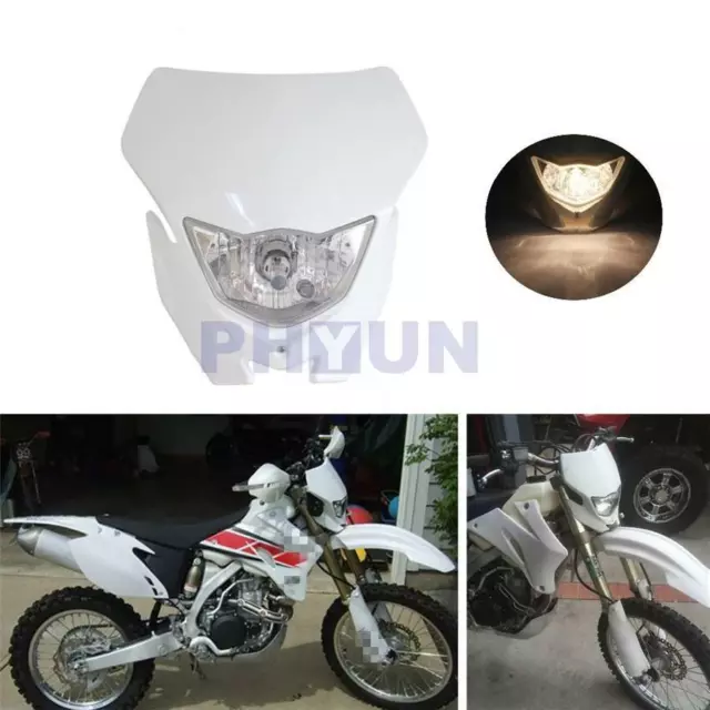 For Yamaha WR450F WR250F YZ TW TTR Enduro Supermoto Bike White Headlight 12V -AU 2