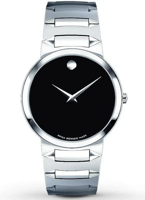 Movado Temo Quartz Black Dial Swiss Made Stainless Steel Men's Watch No 0605903