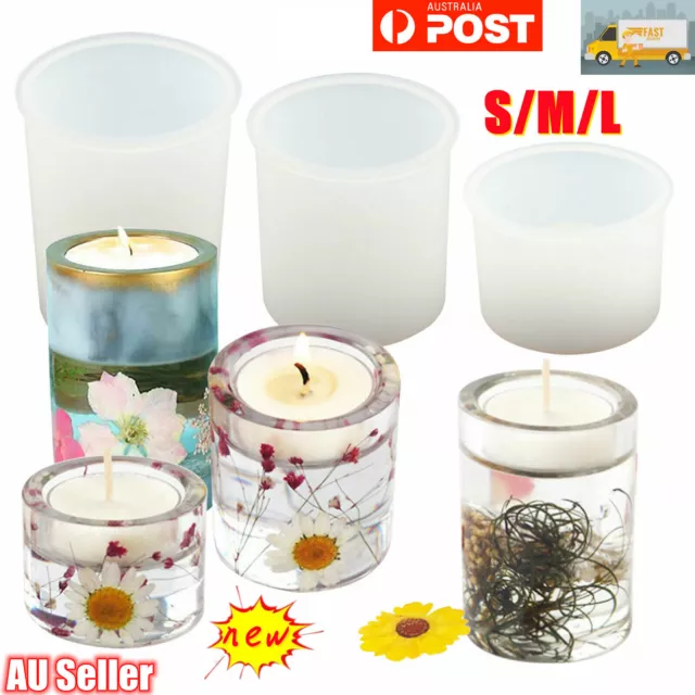 DIY Silicone Tea Light Candle Holder Mold Resin Making Epoxy Mould Casting Craft