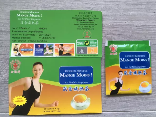 infusion au konjac et à l'agar-agar coupe faim minceur détox - lot de 10 sachets