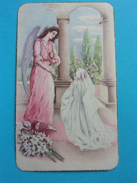 Image Pieuse Ancienne Sur Gélatine - Souvenir 1ère Visite à Jésus 1909 - Peinte