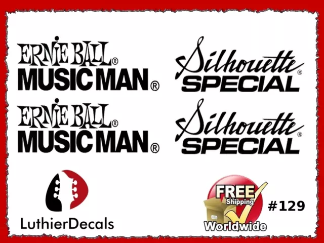 Musicman Ernie Ball Silhouette Guitar Headstock Decal Restoration Waterslide 129 Musicman Ernie Ball Silhouette Guitar Headstock Decal Restoration Waterslide 129