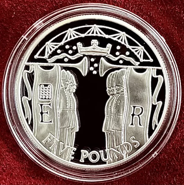 2002 Queen's Golden Jubilee Alderney 5 Pounds Silver Gilt Proof Coin