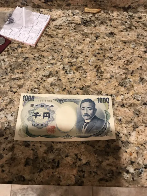 Japan Nippon Ginko 1000 Yen Banknote Good Shape