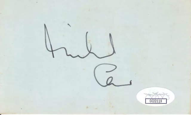 MICHAEL CAINE Signed 3X5 Index Card Actor/Educating Rita JSA CC22119