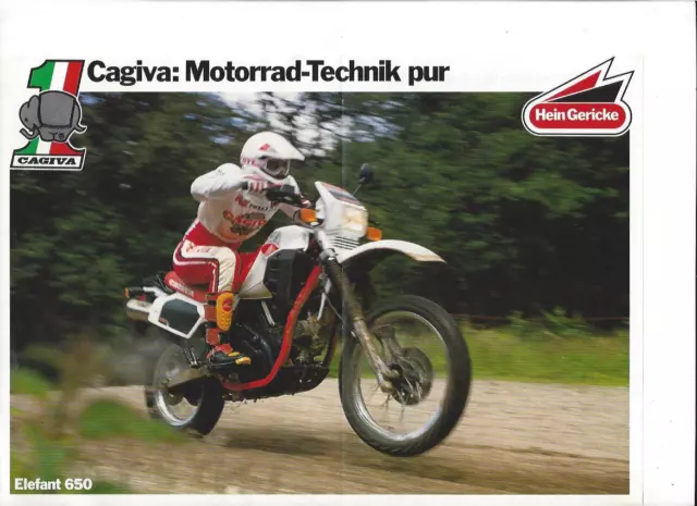 Cagiva Ducati Elefant 650 Originalprospekt brochure um ca. 1985