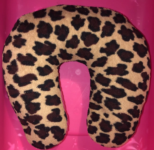 Microbead Travel Neck Pillow Sleep Airplane Support Soft Comfort Leopard Print