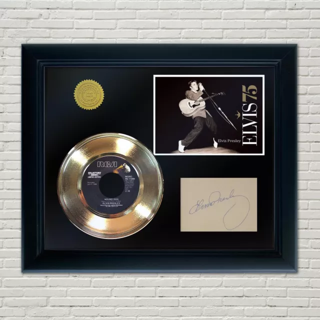 Elvis Presley Framed 45 Gold Record Reproduction Signature Display 2