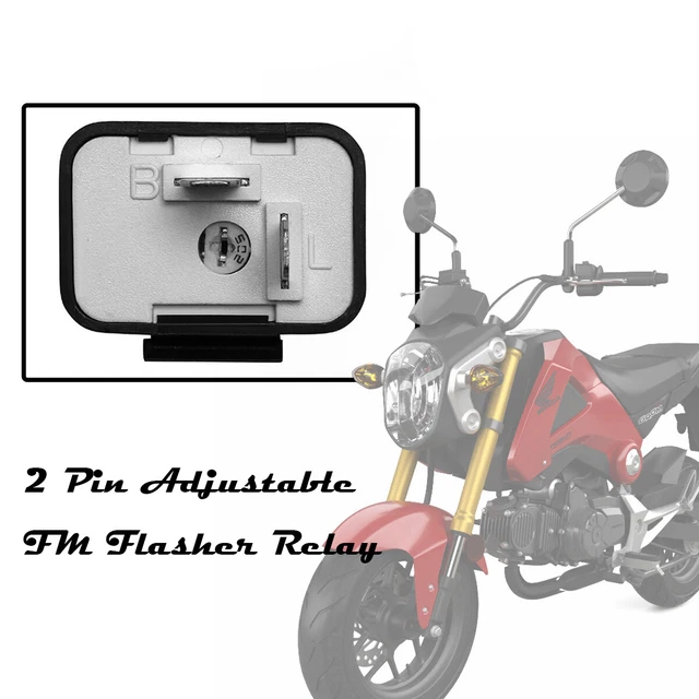 2 PIN ADJUSTABLE FM Flasher Blinker Relay 12V Fits Honda Grom Turn