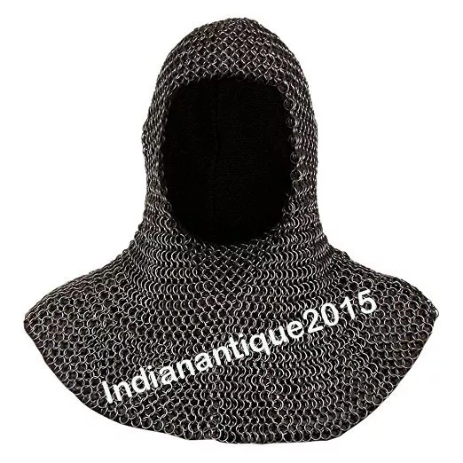 Battle Ready Chain Mail Coif Armor Medieval Inspired Renaissance Faire  Costume Reenactment Zinc Plated Steel Chainmail Head Armor 