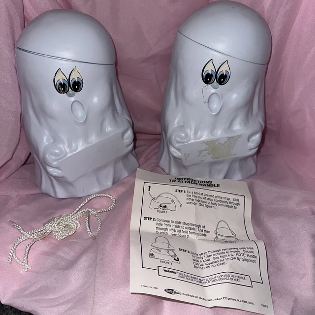 SNICKERS Ghost Halloween Candy Pails Bucket Blow Mold by MARS Inc. 9” 1990’s