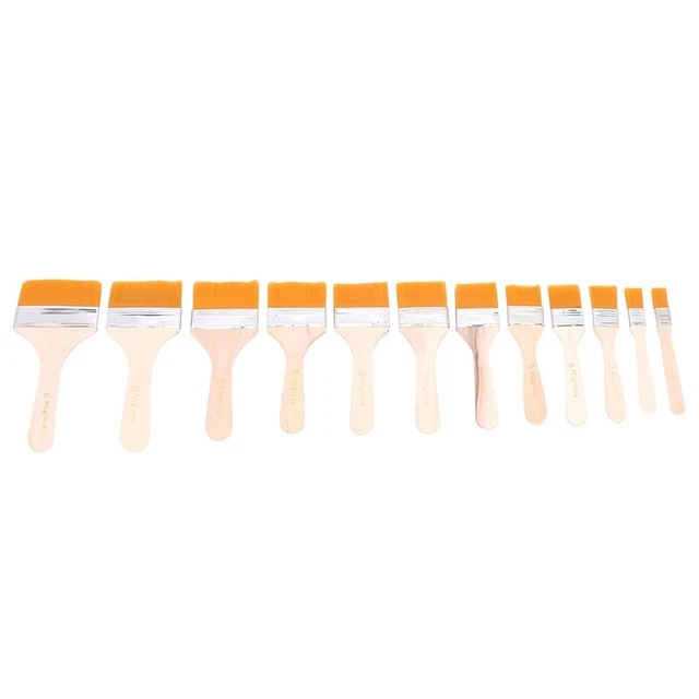 12 Pezzi In Legno Pennelli Pittura Ad Olio Impostare Acrilico Strum V1X7