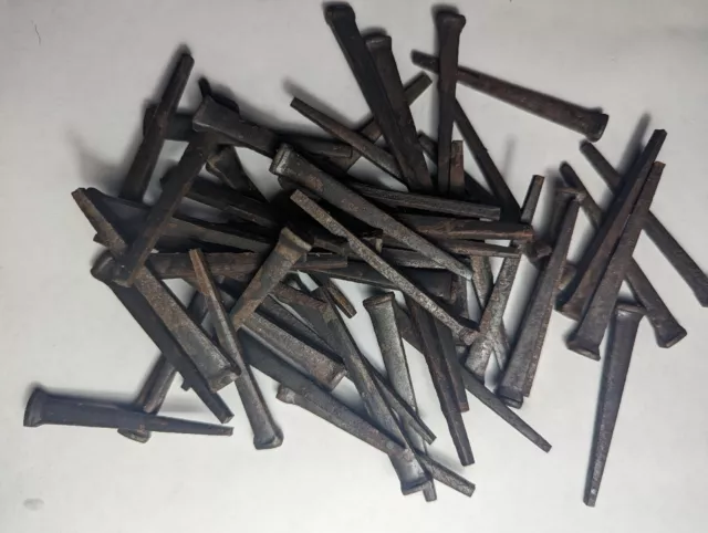 Large Lot of 1 Pound of 2 1/2” Blacksmith Hand Forged Iron Nails