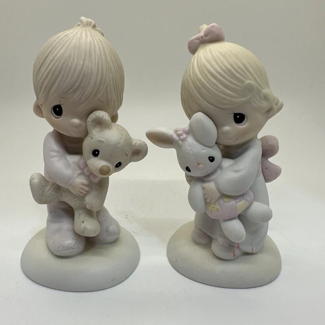 Precious Moments Jesus Loves Me Figurine E-9279 Girl & Bunny 3 NO MARK