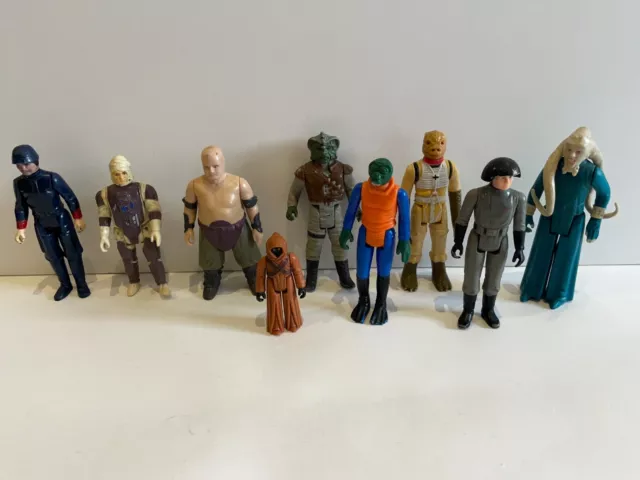 Vintage 70's 80's Star Wars Action Figure Lot of 9 Kenner Hong Kong Jawa