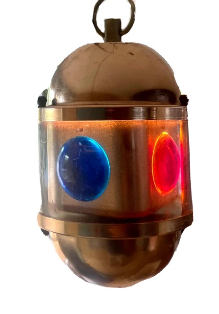 Swiss Beacon Lantern Copper Swag Bar Lamp Light Vtg Chicago Harmony Golden Old