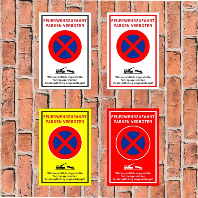 Schild Feuerwehrzufahrt - Parken verboten - in 4 Größen - S00350-024