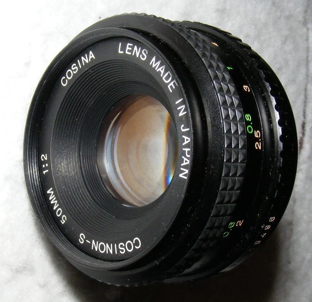 COSINA COSINON-S, 50MM F2 standard coated lens, Pentax PK fit. Made in ...