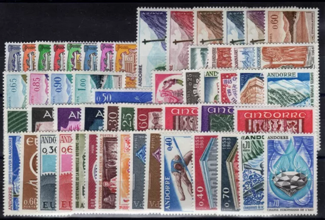 ANDORRE SERIE COMPLETE DE 54 TIMBRES NEUF* N°153A/200 Cote: 406,80€