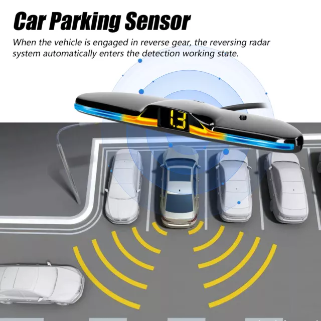 Car Rear Reversing Parking 4 Sensor Radar System Kit Reverse Sensor Buzzer Alarm 2