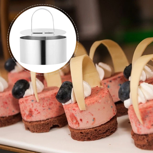 4 piezas moldes para pasteles espuma para galletas moldes redondos de acero inoxidable para el hogar