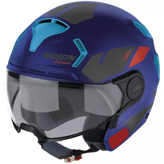 Casco Jet Nolan N30-4 N30.4 Blazer T Cayman Blu Col. 31