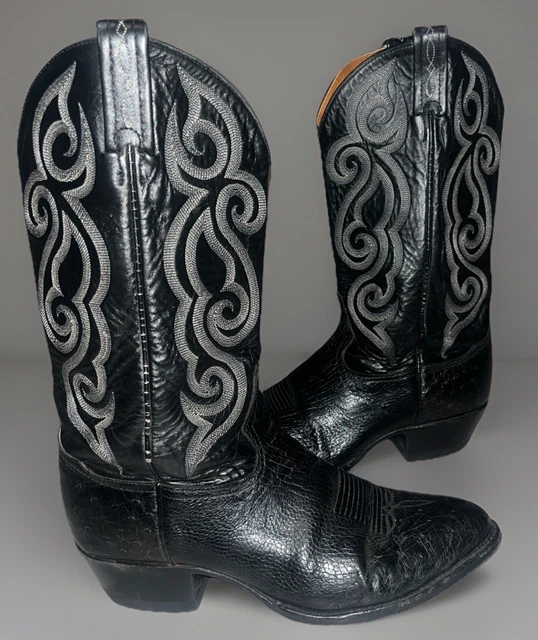 Bottes COWBOY TONY LAMA Bottes en cuir d'autruche en cuir sang de boeuf